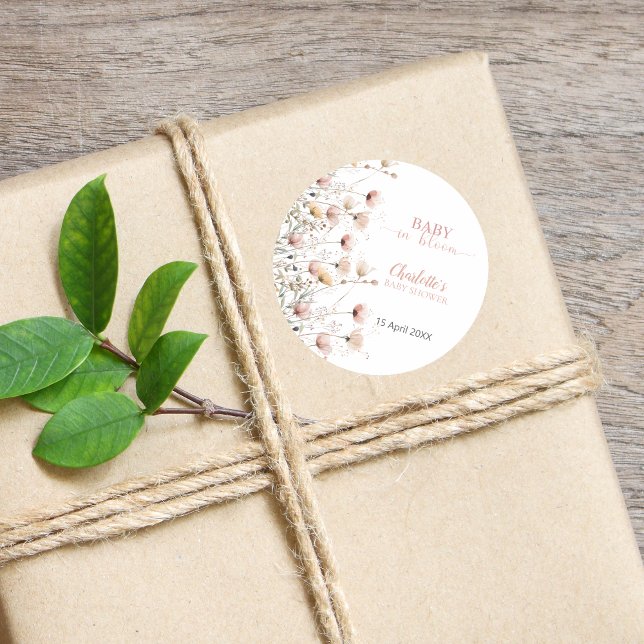 custom wildflower floral sticker label template (Créateur téléchargé)