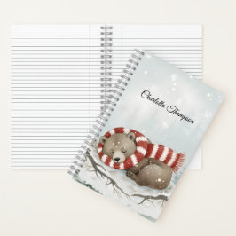 Custom Winter Bear Spiral Notebook Notizbuch
