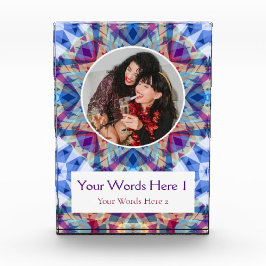 Custom Winter Blue Purple Red Star Christmas Gift Fotoblock
