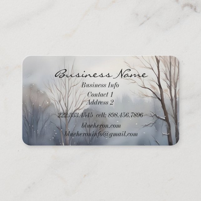 Custom Winter Forest Landschaft Landschaft Art Visitenkarte (Vorderseite)