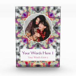 Custom Winter Gray Red Purple Star Christmas Gift Fotoblock