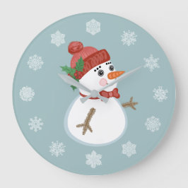 Custom Winter Holiday Weihnachtsschneemann Große Wanduhr