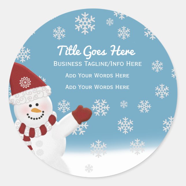 Custom Winter Snowman Stickers (Vorderseite)