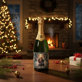 Custom Winter Tartan Engagement Photo Champagne 