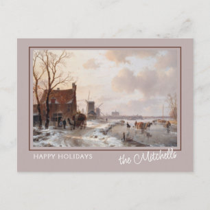 Custom Winter Wonderland Landschaft Malerei Postkarte