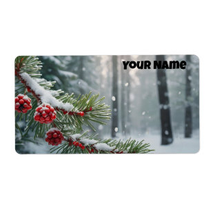 Custom Winter Wonderland Pine & Berries Design