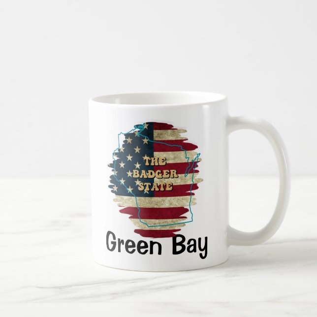 Custom Wisconsin Staat Kaffeemaschine Tasse (Rechts)
