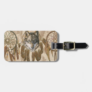 Custom Wolf Luggage Tag Gepäckanhänger