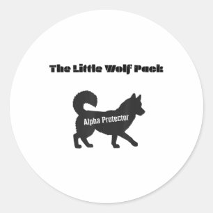 Custom Wolf Pack Family Shirts Alpha Wolf _1 Runder Aufkleber