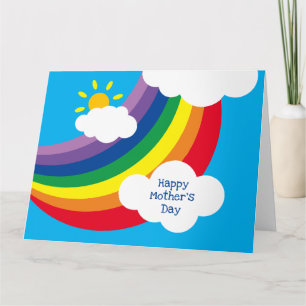 Custom Wolken, Sunshine & Rainbow Mother Day Karte