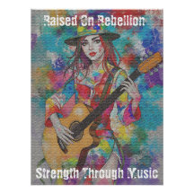 Custom Women Guitarist Abstrakte Kunst Inspiration
