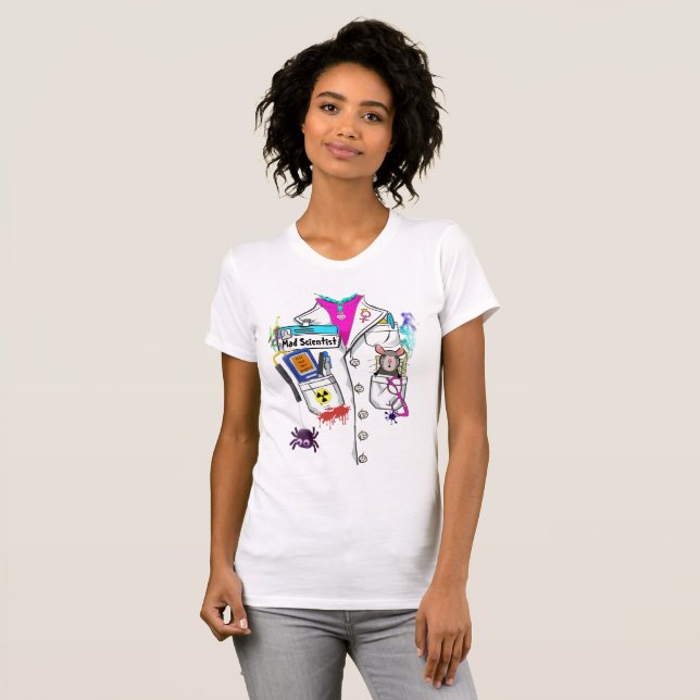 Custom Women Mad Scientist Halloween Labrador Coat T-Shirt (Vorne ganz)