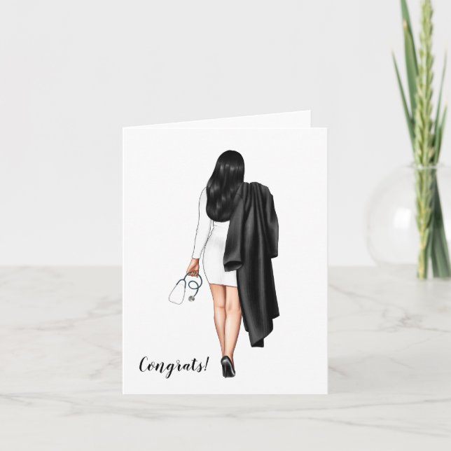Custom Women Medcial School Abschluss Card Karte (Vorderseite)