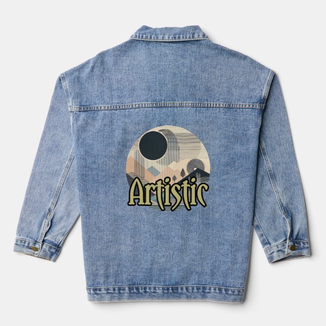 Custom Women's Denim Jacket (Jean Jacket), Denim Jeansjacke (Rückseite)