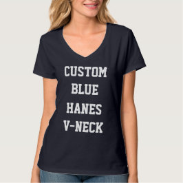 Custom Women's NAVY HANES V-NECK T - SHIRT
