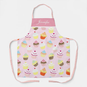 Custom Women's Pink Girly Cupcake Schürze