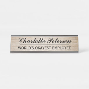 Custom Wooden Funny Schreibtischnamensplakette