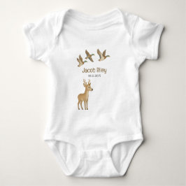 Custom Woodland Wildlife Baby Bodysuit Baby Strampler