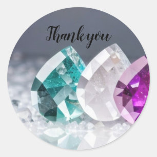 Custom Words Triple Shiny Gems Runder Aufkleber