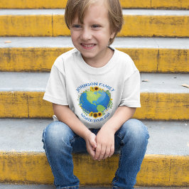 Custom World Travel Sunflowers Earth Niedlich Vaca Kleinkind T-shirt