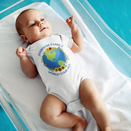 Custom World Travel Sunflowers Earth Vacation Baby Strampler