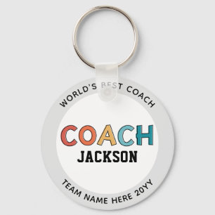 Custom World's Best Coach Retro Team Coach Gesch Schlüsselanhänger