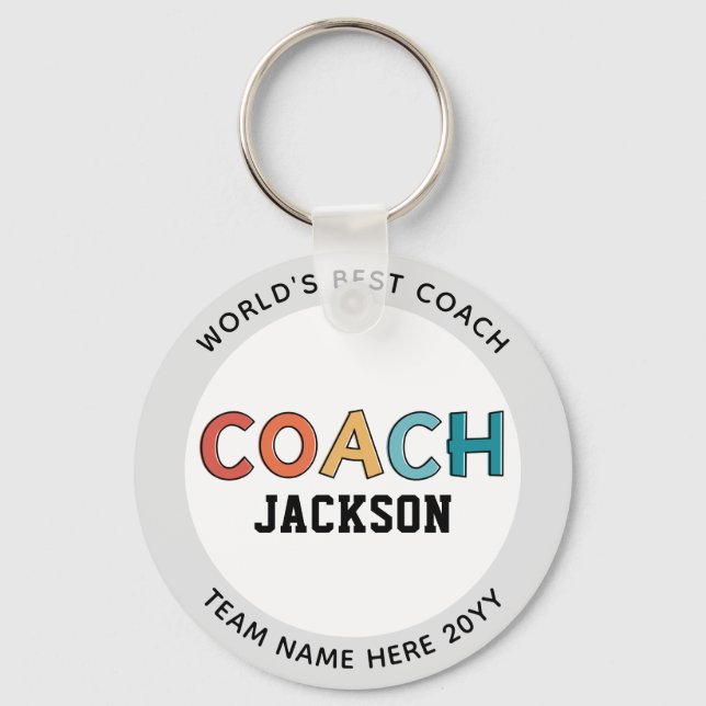 Custom World's Best Coach | Retro Team Coach Gesch Schlüsselanhänger (Vorderseite)