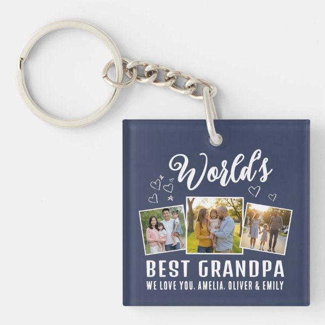 Custom World's Best Grandpa 3 Photo  (Devant)