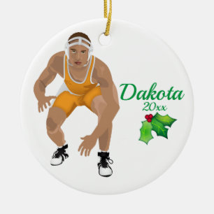 Custom Wrestling Weihnachtsschmuck Gelb
