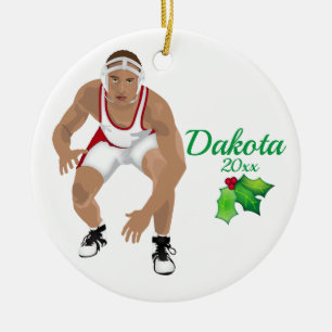 Custom Wrestling Weihnachtsschmuck Weiß - Rot