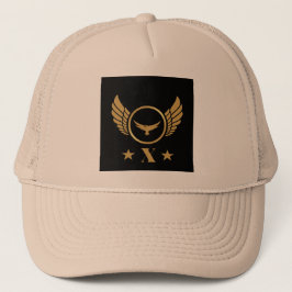 Custom X Initial bedruckt Stylish Gold Eagle Wings Truckerkappe