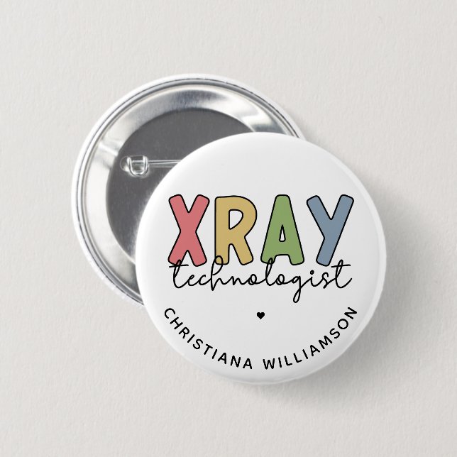 Custom Xray Technologist Röntgen Tech Geschenke Button (Vorne & Hinten)