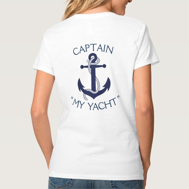 Custom Yacht Anchor "Your Name Here" T - Shirt (Rückseite)