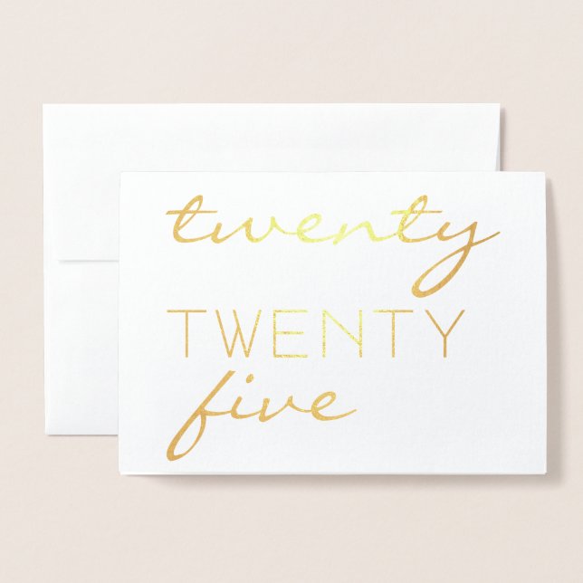 Custom Year 2025 Moderne Typografie Chic Elegant Folienkarte (Vorderseite mit Umschlag)