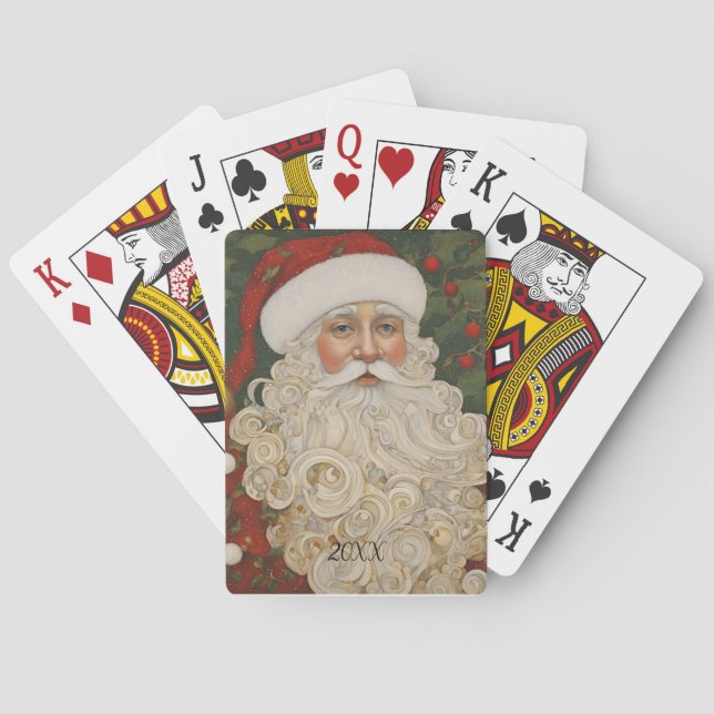 Custom Year Boho Santa Claus Spielkarten (Rückseite)