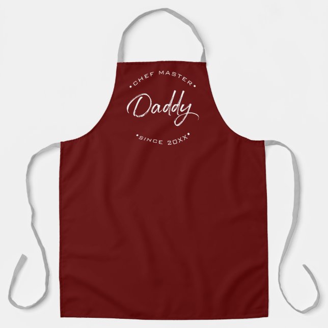 Custom Year Chef Master Daddy Red Personalized  Schürze (Vorderseite)