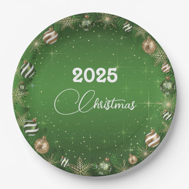Custom Year Christmas Paper Plate Pappteller (Vorderseite)