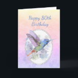 Custom Year Happy Birthday 80th Hummingbird Bird Programm<br><div class="desc">Happy Birthday 80th or customize for whatever year you need. Hummingbird Bird for someone who loved hummingbirds,  flowers,  gardens</div>