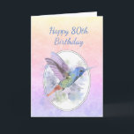 Custom Year Happy Birthday 80th Hummingbird Bird Programm<br><div class="desc">Happy Birthday 80th or customize for whatever year you need. Hummingbird Bird for someone who loved hummingbirds,  flowers,  gardens</div>