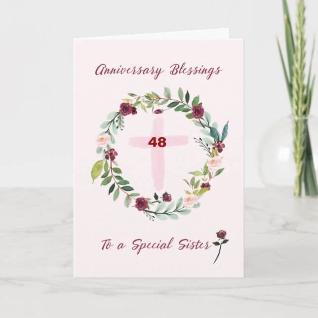 Custom Year Nun religiöse Anniversary Sessings Karte (Vorderseite)
