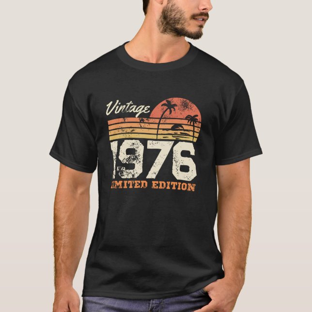 Custom Year Vintage 1976 Limited Edition T-Shirt (Vorderseite)