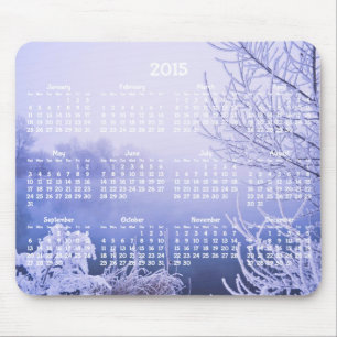 Custom Yearly Calendar 2015 Mouse Pads Winter Mousepad