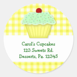 Custom Yellow Cupcake Aufkleber