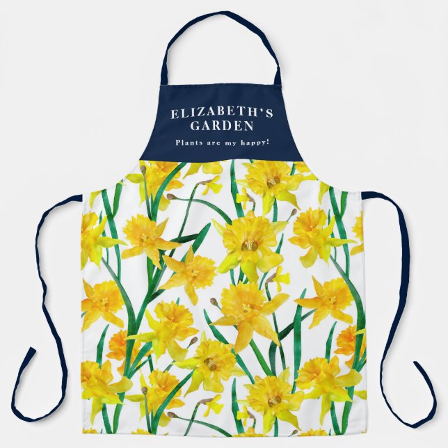 Custom Yellow Daffodil Muster Schürze (Vorderseite)