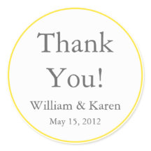 Custom Yellow Danke Stickers und Gefallen Labels
