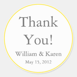 Custom Yellow Danke Stickers und Gefallen Labels