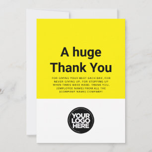 Custom Yellow Dankeschön Mitarbeiteraufwertungskar Einladung