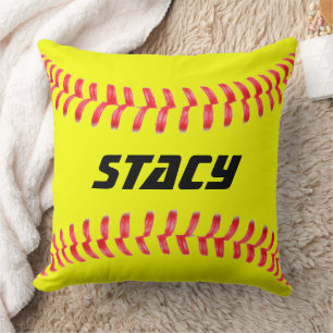 Custom Yellow Fastpech Softball Kissen