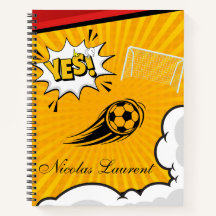 Custom Yellow Football Spiral Notebook
