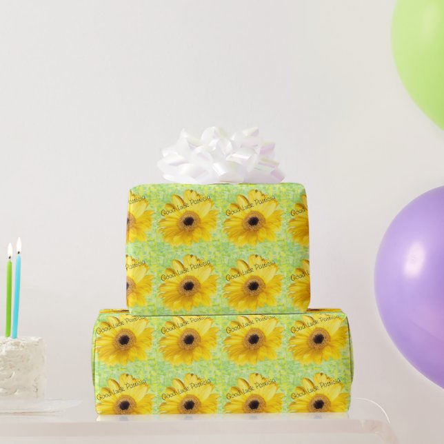 Custom Yellow Gerber Daisy Foto Geschenkpapier (Partygeschenke)